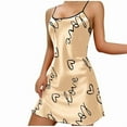 thumbnail image 5 of Sakmal Casual Nightgowns Women Spaghetti Straps Plus Size Short Beige Mumu Dress Sleeveless Heart Print Chemises for Women, 5 of 5