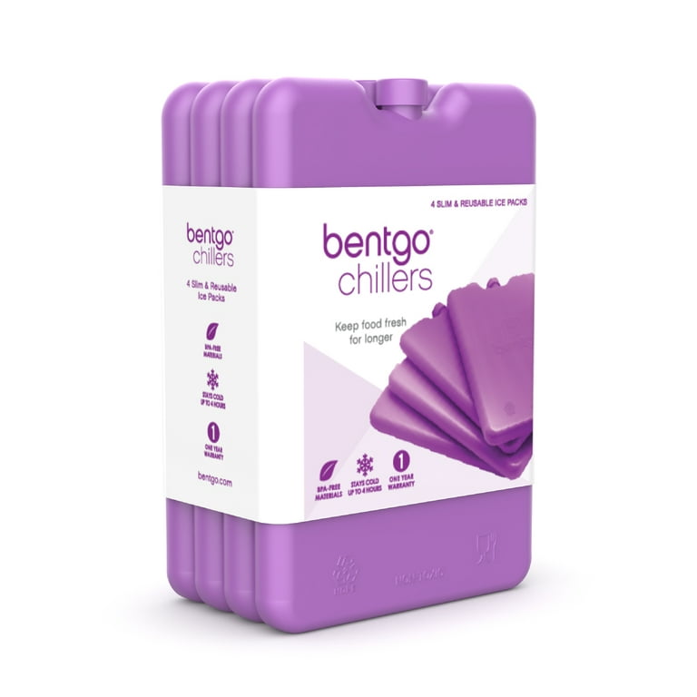 Bentgo Ice Lunch Chillers - Ultra-Thin Ice Packs (4 Pack - Purple)