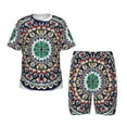 thumbnail image 1 of Fotbe Colorful With Blue Oriental Pijama Estampada de 2 Piezas para Niños – Ropa de Dormir de Manga Corta Cómoda para Niños y Niñas, Camiseta y Shorts de Algodón-Small, 1 of 6