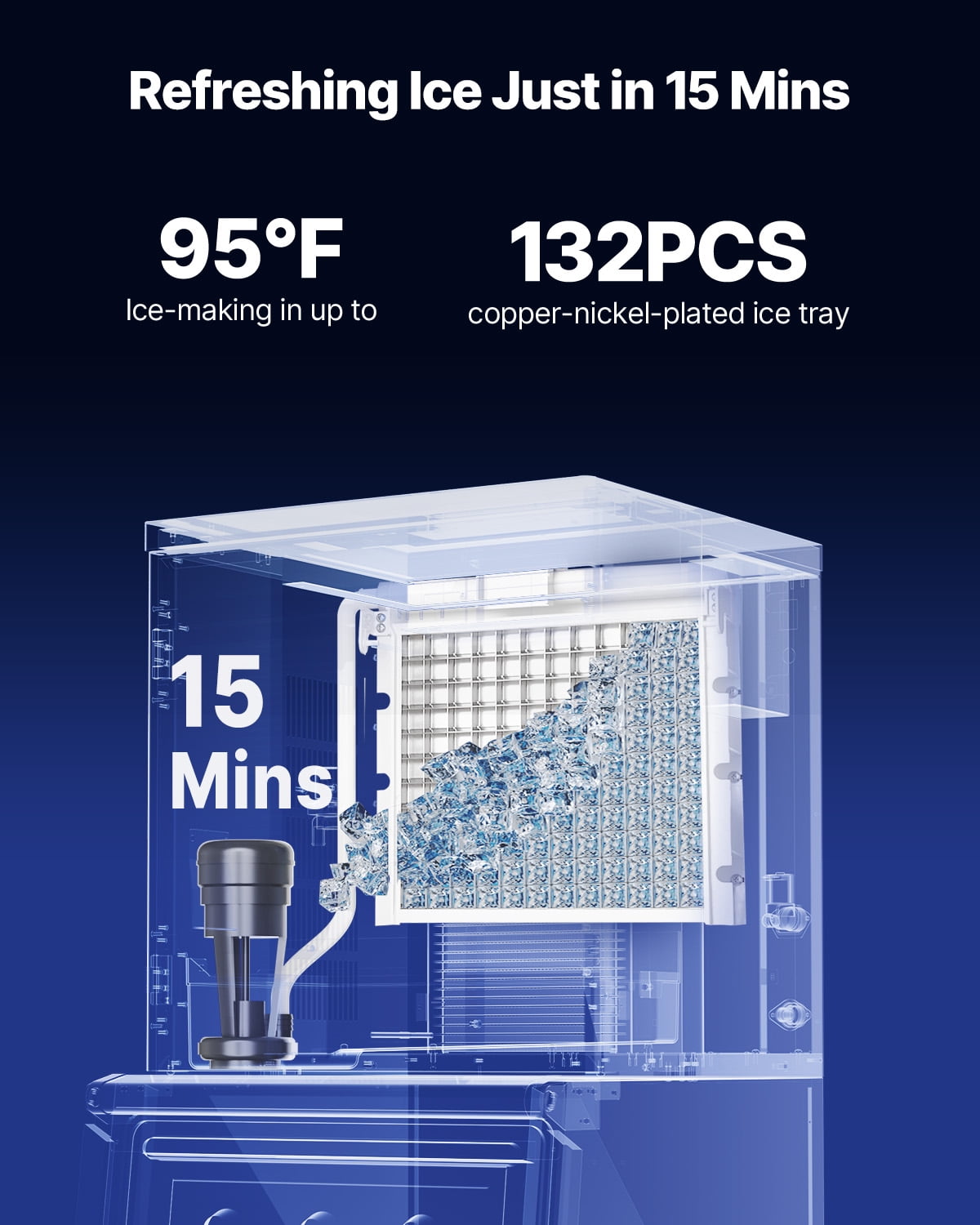 VEVOR Commercial Ice Maker Machine - Head, 300 Lbs/Day Stainless Steel Ice Machine with Scheduled Ice-Making, Self-Cleaning, Adjustable Thickness, Ideal for Restaurant Bar Cafe Hotel - Head Only