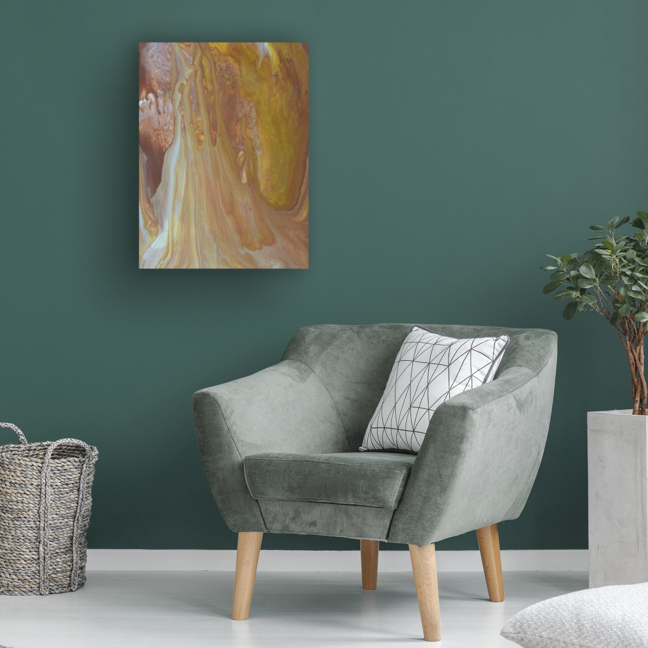 Canvas Wall Art - Maliq 'Yellow Marble' Wall Art for Living Room, Bedroom, or Office Décor by Trademark Fine Art - 24 x 32 Inches