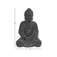 thumbnail image 4 of 8" x 12" Dark Gray Ceramic Meditating Buddha Sculpture with Engraved Carvings and Relief Detailing, by CosmoLiving by Cosmopolitan, 4 of 11