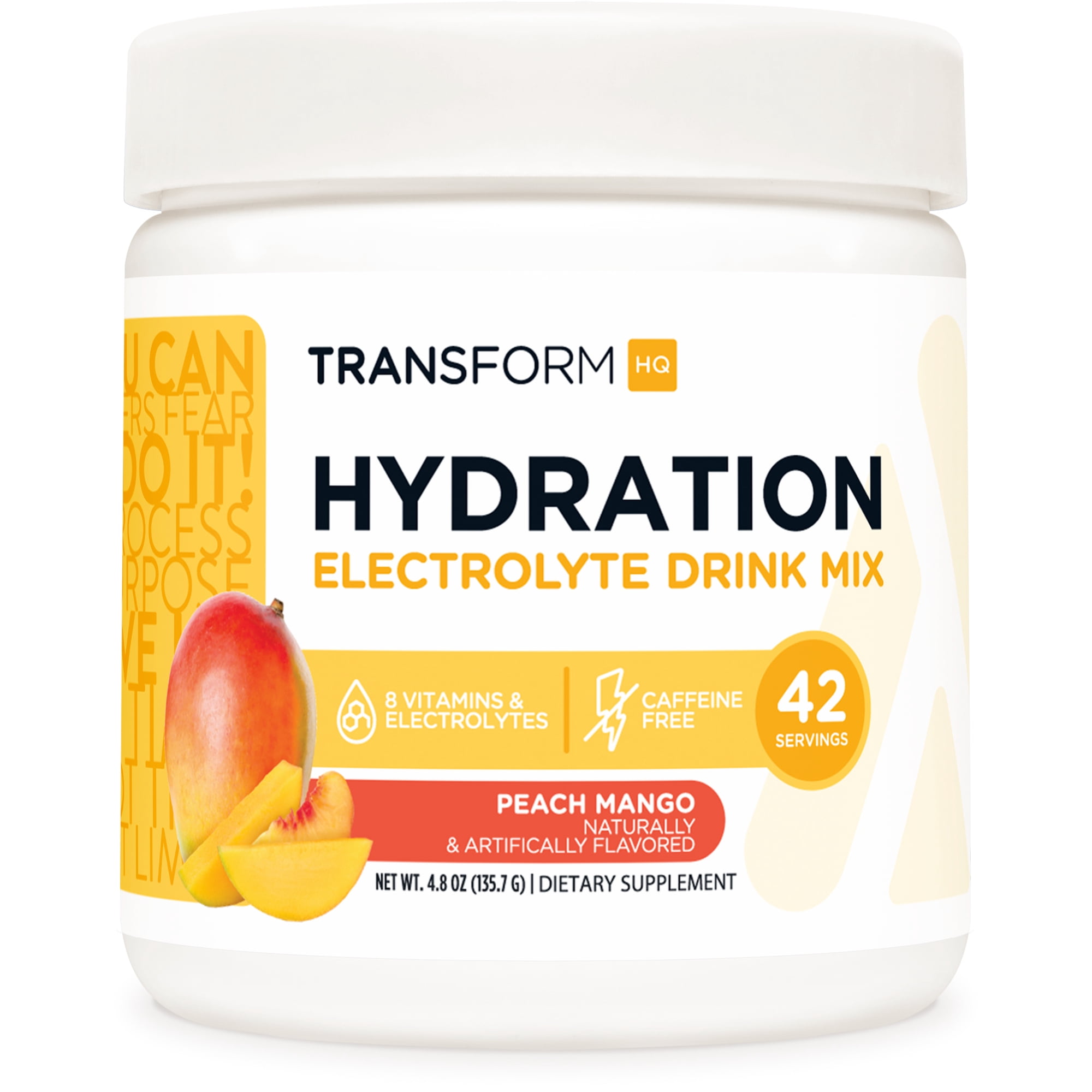 TransformHQ Hydration 42 Servings (Peach Mango) - Electrolytes, Mental Clarity, Vitamins