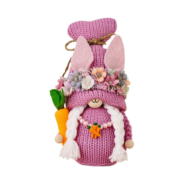 Decoraciones de Pascua para el Hogar Nueva Decoración de Conejo de Punto Pascua Rudolf Zanahoria Flor Muñeca Conejo Decoración Del Hogar Flores para la Decoración