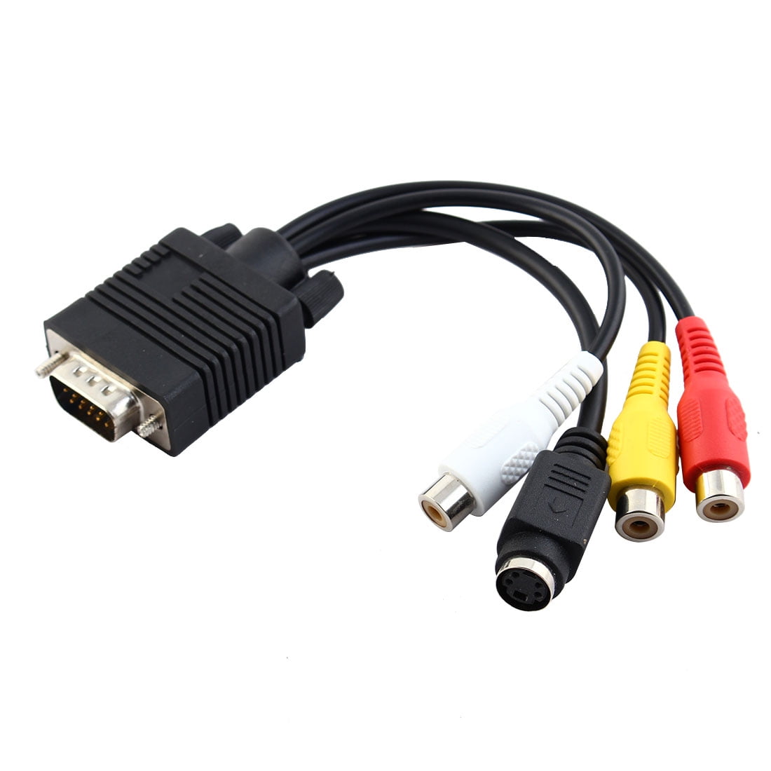 Unique Bargains VGA to SVideo 3 RCA Plug Composite AV Cable Adapter