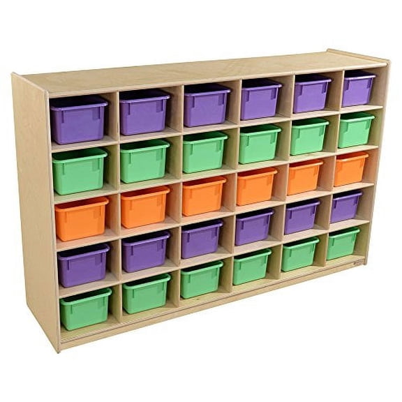 Wood Designs 16033AP 30 Tray Storage with Assorted Pastel Trays