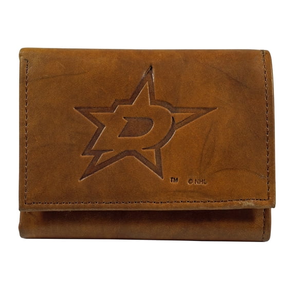 Dallas Hockey Star's Embossed Leather Trifold Wallet