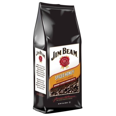Jim Beam Bourbon Vanilla Flavored Ground Coffee – 6 Bags, 12 Oz Each (Total 72 Oz)