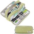 thumbnail image 1 of Large Pencil Case Big Capacity 3 Compartments Canvas Pencil Pouch For Students, 1 of 5