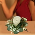 thumbnail image 5 of Spring Greenery Wreath Leaves Garland Candle Ring Centerpiece for Wedding Party Home Table Pillar Holder, 5 of 9