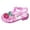 czb# Pink396, variant on Toddler Girls Jelly Sandals Close Toe Solid Color Glitter Buckle Closure Strap Shoes Soft Sole Casual Summer Dress Shoes Fisherman Gladiator Water Beach Footwear,Pink,7-8 Years