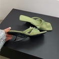thumbnail image 4 of Bailamos - Zapatillas de tacón para mujer, sexys, elegantes, de tacón alto, informales, para exteriores, con punta abierta, para mujer, sandalias verdes, 4 of 5