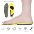 thumbnail image 2 of ROSENICE Men's Insoles Extra Comfort Flexible Anti-bacterial PU Thickened Massage Height Increasing Insoles Absorption Cushion for Arch Support (Yellow), 2 of 8