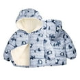 thumbnail image 4 of Godderr Kids Baby Girls Boys Winter Jacket，Toddler Warm Hooded Warm Jacket Baby Short Cartoon Printing down Cotton Outerwear for 1-6Y, 4 of 6