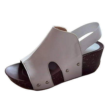 

PEASKJP Sandals Women Dressy Summer Women s Two Strap Buckle Sandal Casual Summer (White 7)