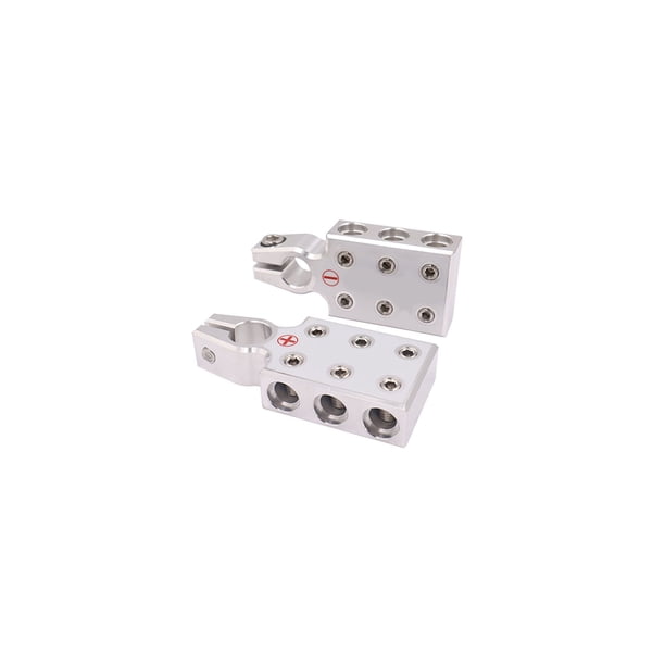 Riwesomey Abrazadera de Terminal de de coche, 2 piezas, aleación de aluminio, conector de Clip de puerto positivo y negativo de Audio, accesorios Vehículos, repuestos y accesorios Mis Riwesomey VI015772-01