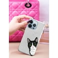 thumbnail image 3 of WIRESTER Clear/Silver Glitter Case, Sparkle Bling TPU Cover for Apple iPhone 13 Pro 6.1" 2021, Animal Black White Tuxedo Cat Hide And Seek, 3 of 3