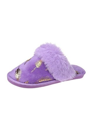 Amélie Home Women's Feather Open Toe Slippers Fuzzy Pink