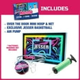 thumbnail image 2 of Jesser Hoop Over The Door Mini Basketball Hoop â 2 Gameplay Modes: Shot Clock or Score Keeping, 5" Exclusive Ball, Electric LED Scoring, Net, Air Pump - Indoor Sports Fun for Kid, 2 of 6