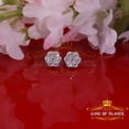 thumbnail image 3 of King of Bling's Men's/Womens 925 Silver White 1.00ct VVS 'D' Moissanite Floral Stud Earrings, 3 of 12