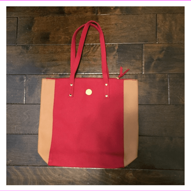 Joy Mangano Red Camel Tote Bag