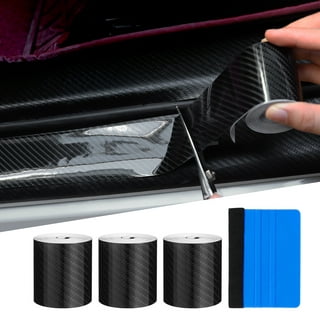 Car Door Sill Strip Carbon Fiber Grain Matte Anti-stepping Stick  Anti-scratch Wear-resistant Universal Modification Car Body Decoration  Protection