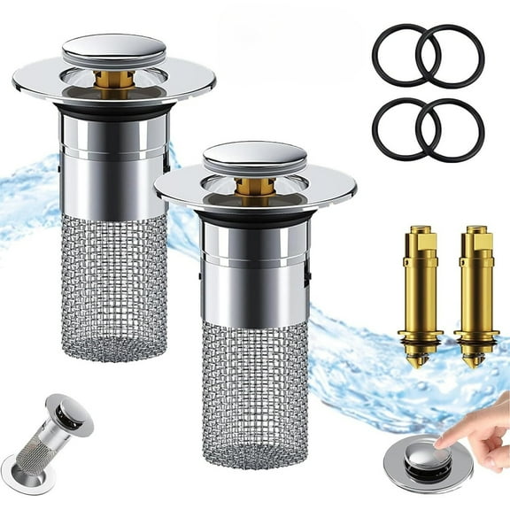 2Pcs Floor Drain Filter Hair Catcher Shower Sink Mesh Basket Strainer Draining