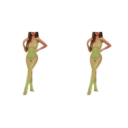 Wijhcboe 2 Pack Fishnet plus Size Lingerie for Women with Underwire Bodystocking Nylon Sexy Lingerie Big Bust Lingerie for Women For Women Full Body Stocking Bodysuit Full Body Fishnet Stockings Wom