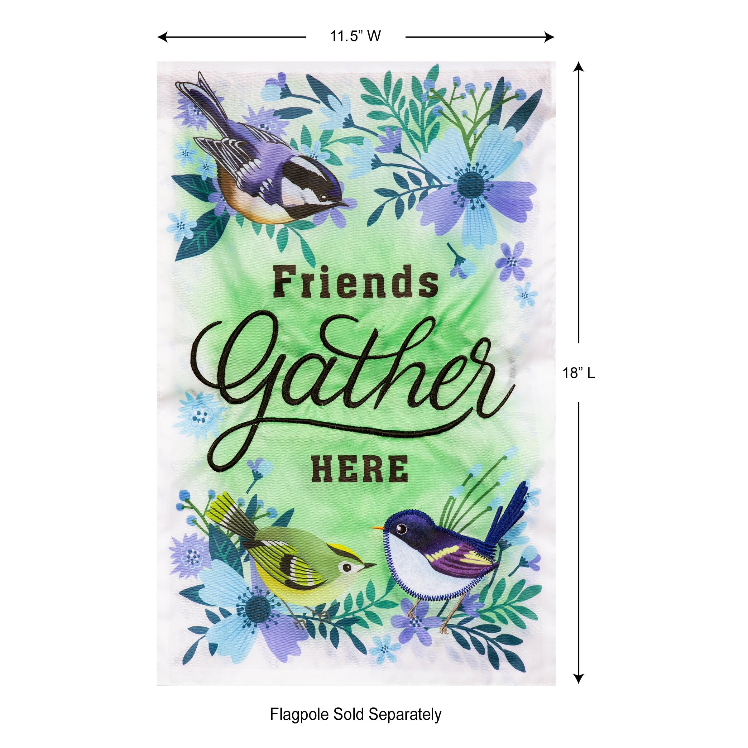 Meadow Creek 11.5" x 18" Friends Gather Here Yard Flag