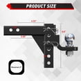 thumbnail image 2 of RONGTUO Adjustable Truck Trailer Hitch, Fits 2.5-Inch Receiver, 6" Drop/Rise, Dual Balls 2" & 2-5/16", 22,000 lbs GTW, 2,200 lbs TW, with Two Pin Locks & Hitch Tightener, 2 of 5