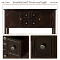 thumbnail image 2 of 46'' x 15'' x 34'' Console Table with 4 Drawers and MDF panel, Wood Buffet Cabinet Sideboard Desk with 2 Cabinets and Bottom Shelf, Retro Tall Console Table Entryway Accent Table for Entryway, S5276, 2 of 8