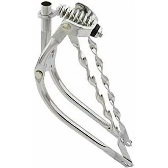 Lowrider Chrome 20" Bike Bent Spring Fork 1" with Twisted Bars. for 20" Bikes, Bicycles. Bike Part for Cruiser, BMX, Trike, Bicycle Parts