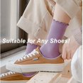 thumbnail image 5 of Ruffle Socks Woman, White Crew Cute Frilly Ankle Lettuce Dress Socks for Women Girls Turn-Cuff  5Pairs, 5 of 7