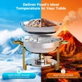 thumbnail image 4 of CAMMOO Gold 6QT Round Chafing Dish Buffet Set, 18/8 Stainless Steel Food Warmers for Catering and Parties, 4 Pack, 4 of 8
