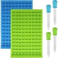 thumbnail image 1 of 2 paquetes de molde de silicona cuadrado, 126 cavidades Bandejas de cubitos de hielo flexibles y antiadherentes Moldes de gelatina de chocolate dulce de azúcar - 1 azul y 1 verde., 1 of 4