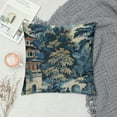 thumbnail image 2 of Shiartex  Oriental Ancient China Garden Farmhouse Sofa Pillowcase Chinoiserie Asian Blue Pagoda White Cushion Cover Chinoiserie Style Throw Pillowcase with Zipper for Chair Sofa, 2 of 5