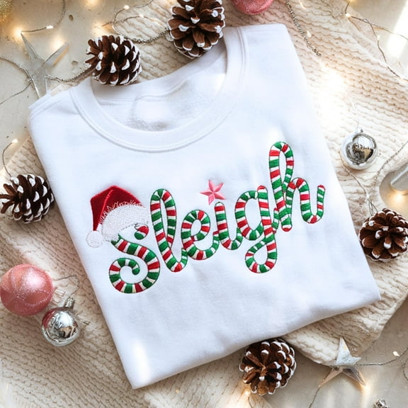 EMBROIDERED Sleigh Christmas Sweatshirt, Holiday Sweater for Family, Holiday Sweatshirt, Christmas Family Shirt, Christmas Crew Sweater