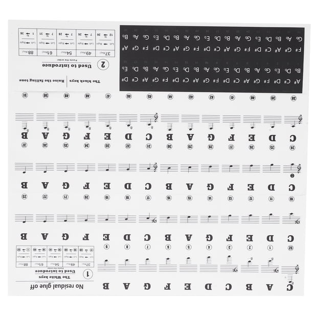 Etiqueta Engomada Del Piano Del Personal, Piano Electrónico, Teclado Extraíble, Etiquetas Adhesivas De PVC Para La Entonación Del Personal