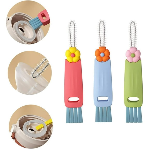 3 in 1 Cup Lid Cleaning Brush - 2025 New Multifunctional Tool for Thorough Cleaning of Bottles, Cups, and Tight Spaces - Ideal for Home & Kitchen