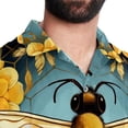 thumbnail image 5 of Starry Bees in the Sky Men's Button Down Hawaiian Print Short Sleeve Casual Summer Beach Shirts, 5 of 6