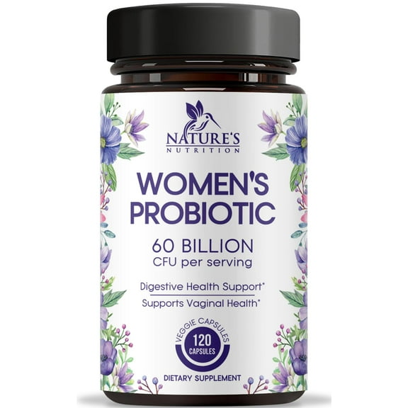 Probiotics for Women's Digestive Health - 60 Billion CFU - 16 Unique Strains, Cranberry & D-Mannose Prebiotic for Vaginal PH Balance, Urinary UT Health, Womens Probiotic, Bottled in USA, 120 Capsules