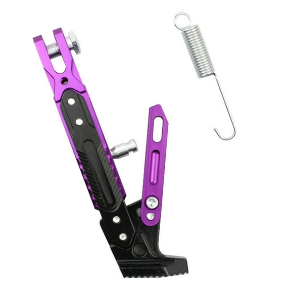 MoreChioce Universal Motorcycle Kickstand Aluminum Alloy Adjustable Foot Side Stand Motorbike Side Leg Support Kickstand Replacement for Motorcycle Scooter Purple