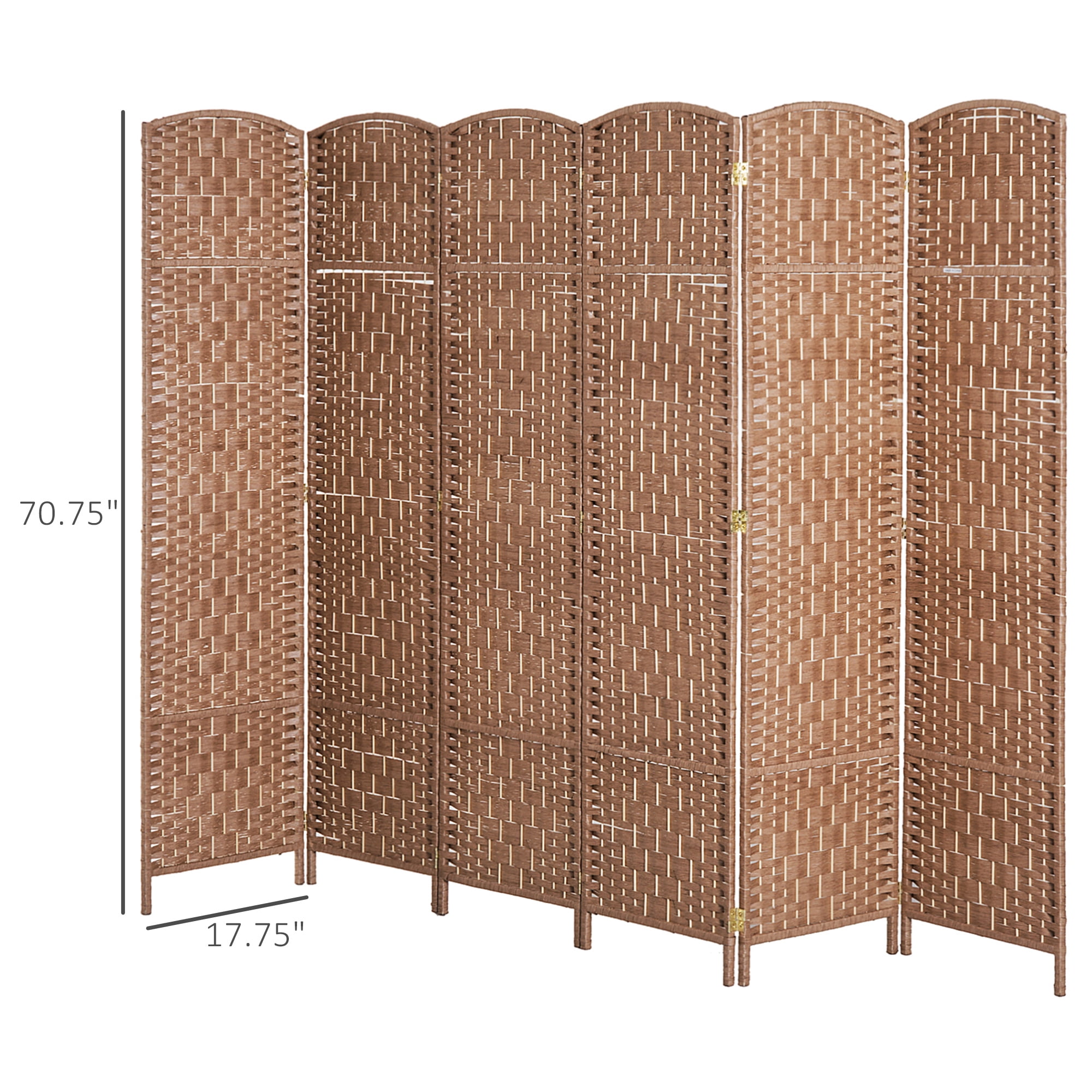 Privacy Screen 6' Tall Wicker Weave 6 Panel Room Divider Privacy Screen - Natural,Partition Screen