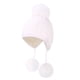 thumbnail image 3 of Conjunto de guantes de bebé de bola de lana de gorro de punto de protección auditiva para niños (blanco), 3 of 5