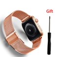 thumbnail image 1 of Correa de reloj milanesa para Apple Watch 45mm 42mm 44mm 40mm acero inoxidable mujeres hombres pulsera correa para iWatch 7 3 4 5 6 SE Tan Jianjun unisex, 1 of 2