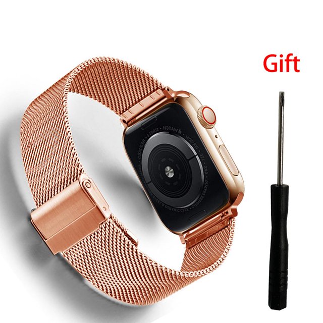 Correa de reloj milanesa para Apple Watch 45mm 42mm 44mm 40mm acero inoxidable mujeres hombres pulsera correa para iWatch 7 3 4 5 6 SE Tan Jianjun unisex