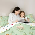 thumbnail image 4 of Castle Fairy Cartoon Lion Giraffe Elephant Twin Bedding Sets 7-Piece for Preppy Child,Jungle Animal Bedding Comforter Set Microfiber,Chic Floral Wildlife Breathable Sheet Sets,Breathable Home Decor, 4 of 8