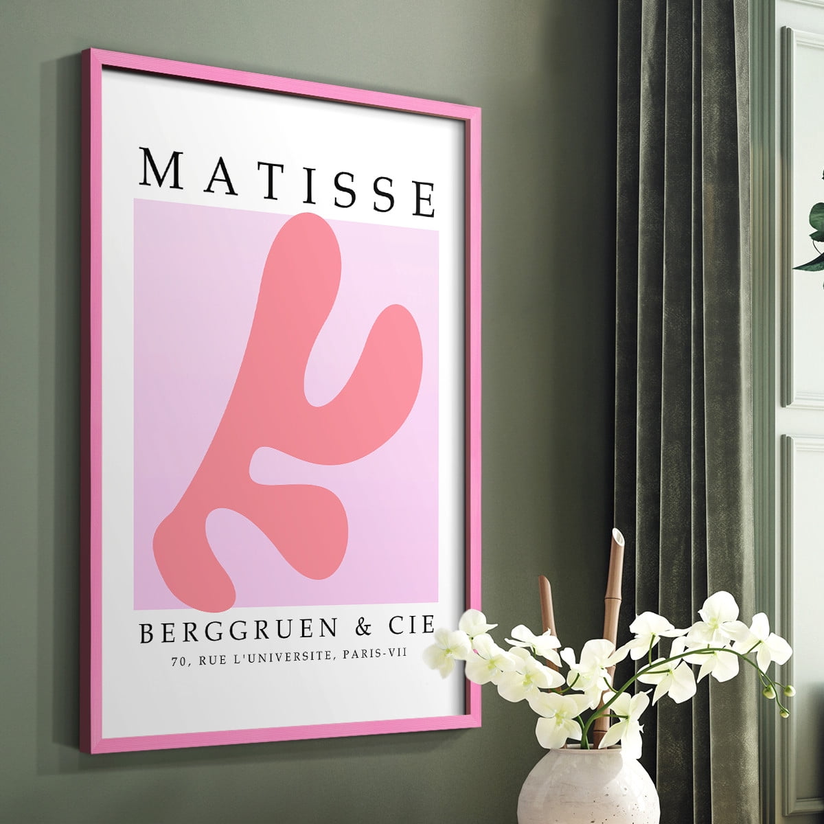 Matisse CCCLIII in Pink Solid Wood 8 x 10 Framed Print