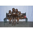thumbnail image 4 of Nifao Mom and boys reading stories on bench bronze statue – Outdoor Garden Decor Sculpture, 53"L x 33"W x 39"H, 4 of 10