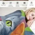 thumbnail image 3 of Shangniulu Cartoon Selfie Cat Flannel Blanket for Bed, Kitten Fleece Throw Blanket for Women, Men and Kids - Super Soft Plush Cat Blanket Throw, 3 of 6